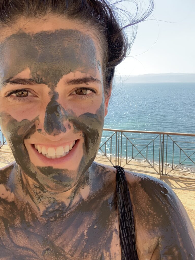 getting muddy at the dead sea